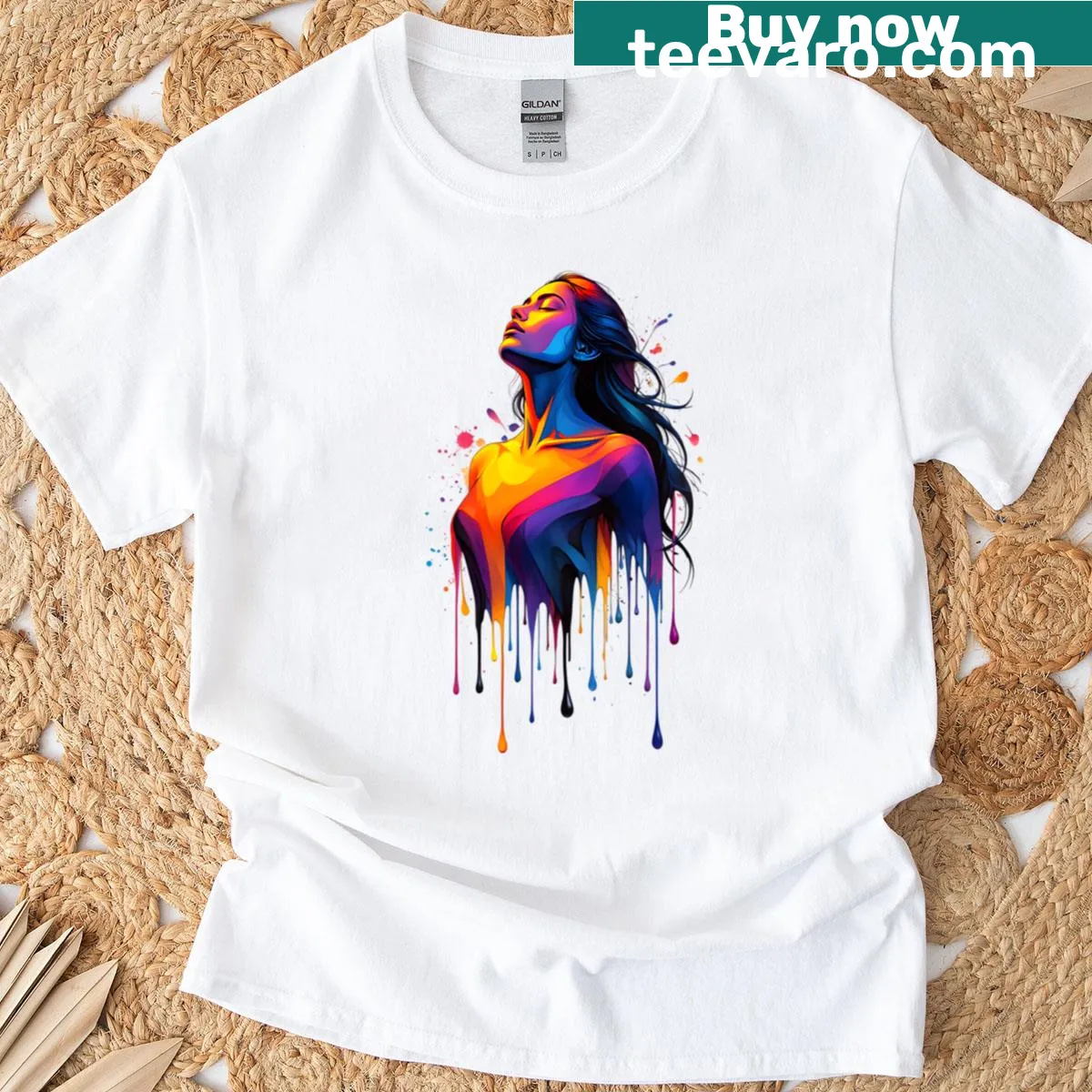 Illustrative t-shirt celebrating beauty with a lovely girl graphic — on a men's t-shirt