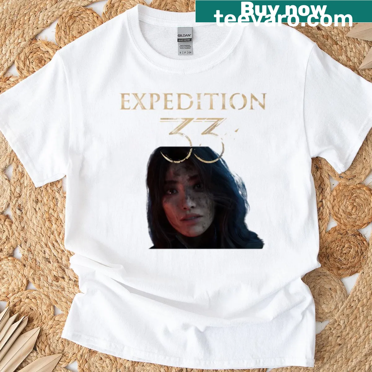 T-shirt featuring an illustration inspired by exploration and nature — on a men's t-shirt