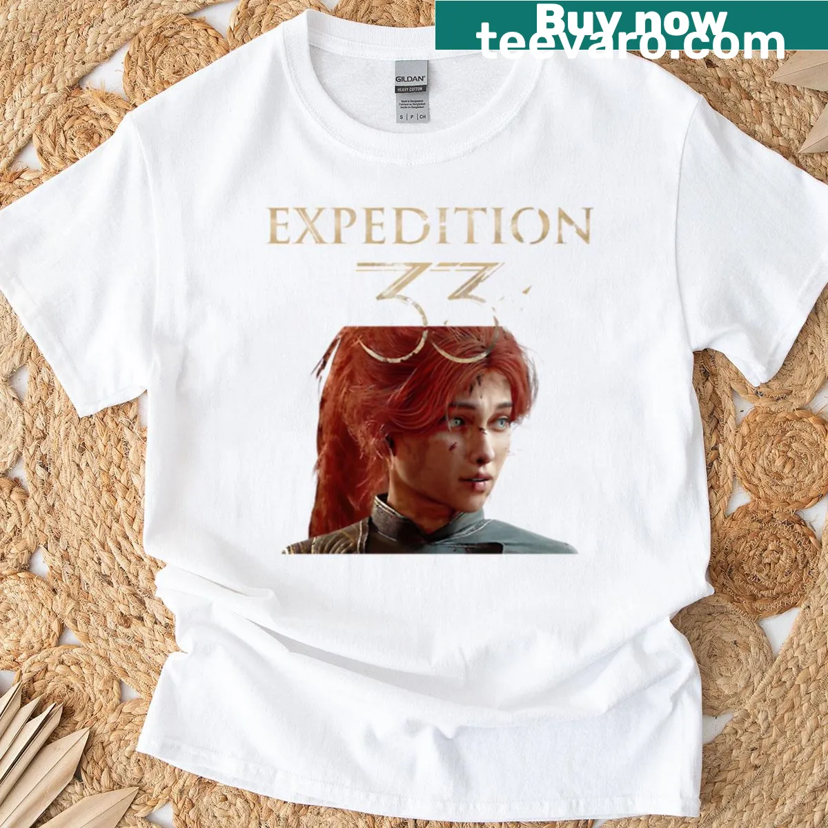 T-shirt featuring a nature-inspired illustration about exploration — on a men's t-shirt