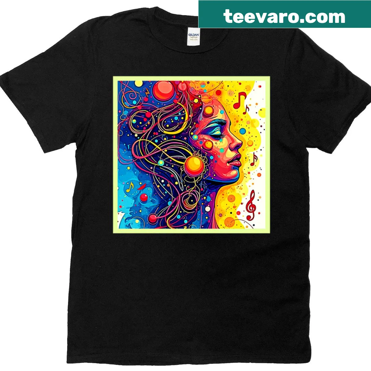 T-shirt honoring the essence of music with a unique design — on a men's t-shirt