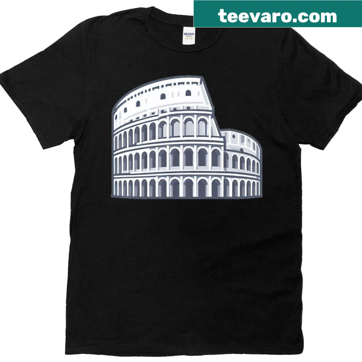 Oversized T-shirt featuring an illustration of the Colosseum in Rome — on a men's t-shirt