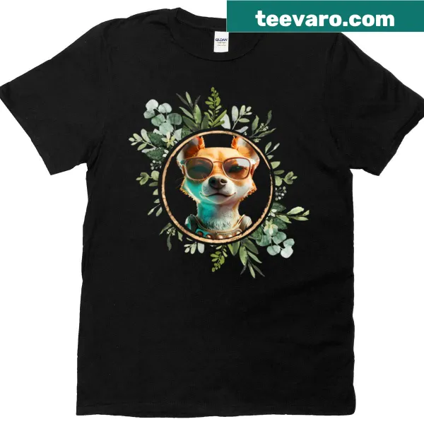 Humorous T-shirt featuring a cartoon dog as a distraction
