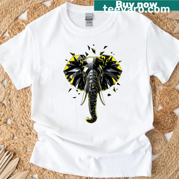 Abstract silhouette of an elephant on T-shirt