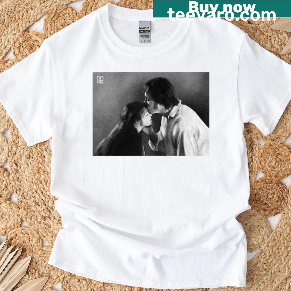 Charcoal portraits of Elizabeth and Darcy on a t-shirt — on a men's t-shirt