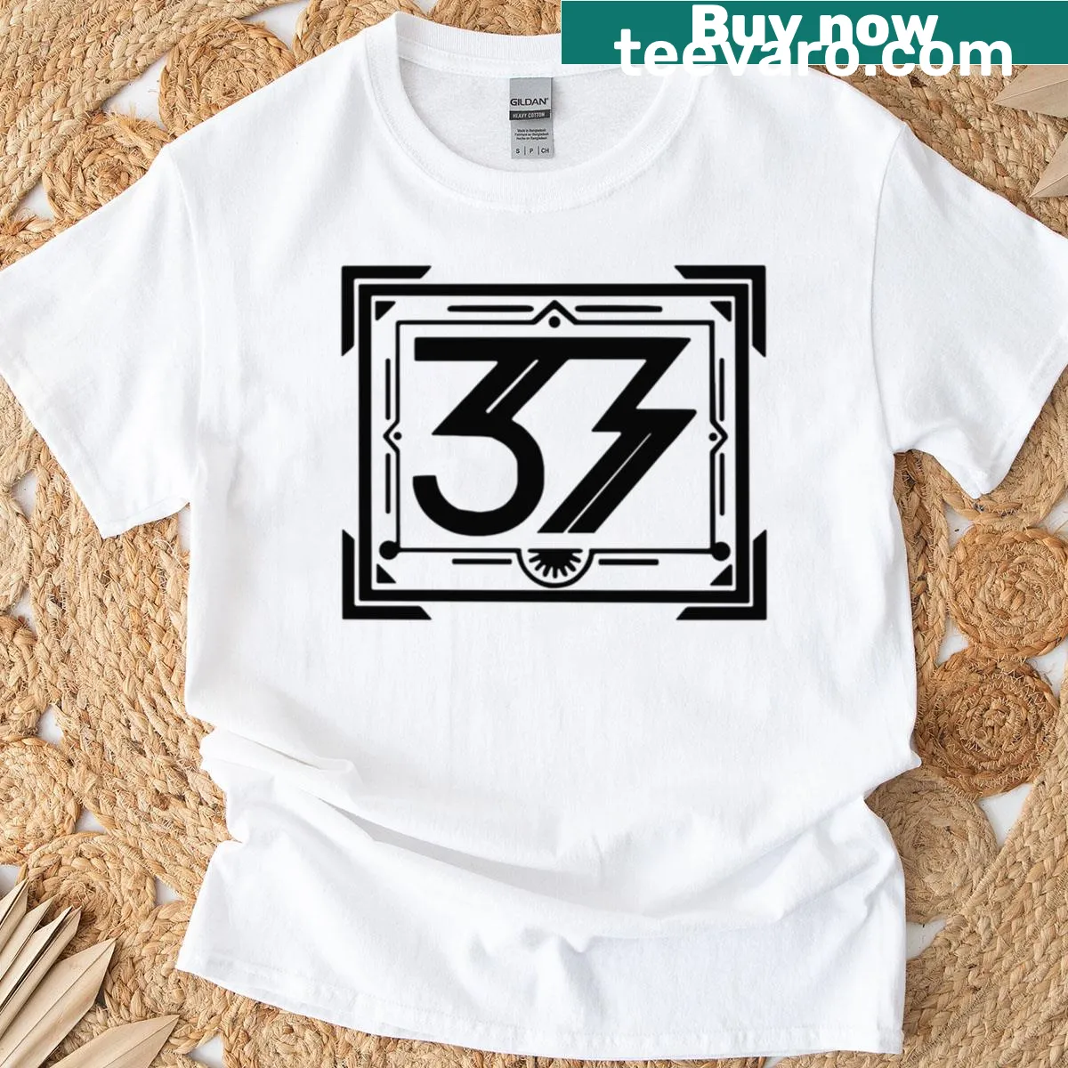 Expedition 33 T-shirt featuring a travel-inspired graphic — on a men's t-shirt