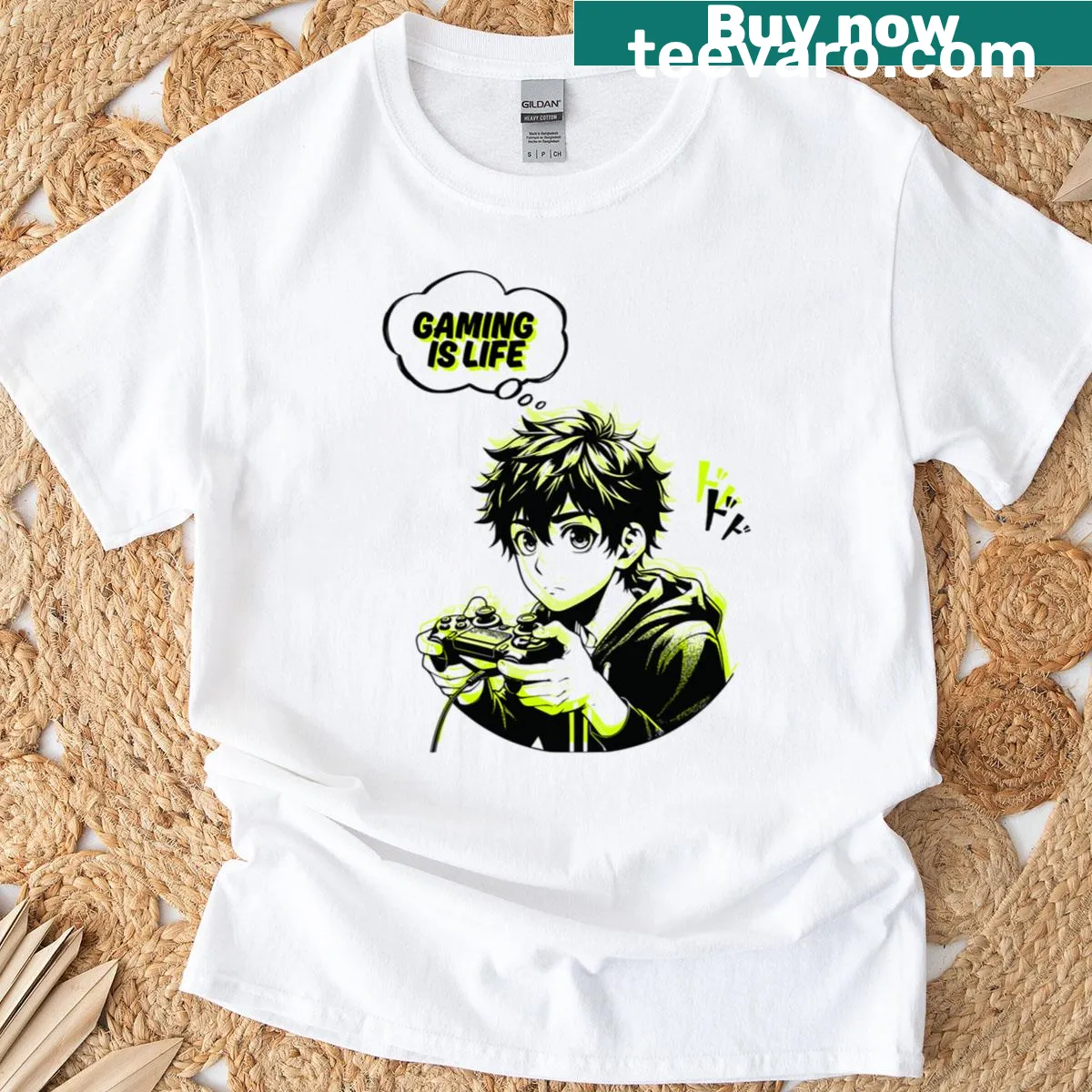 Oversized T-shirt saying 'Game Is Life' for gamers — on a men's t-shirt