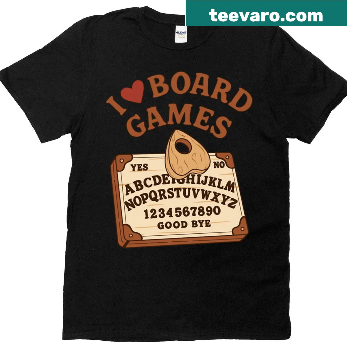 Oversized I Love Board Games T-shirt with whimsical typography — on a men's t-shirt