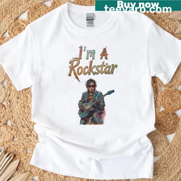 Oversized t-shirt with bold 'I’m A Rockstar' text