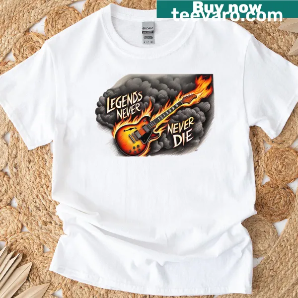 Burning guitar graphic on oversized rock apparel t-shirt
