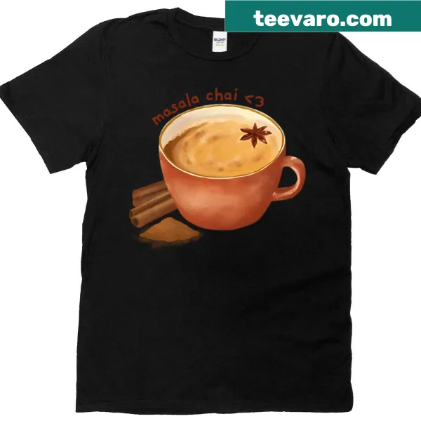 Illustrative t-shirt celebrating masala chai with spice graphics