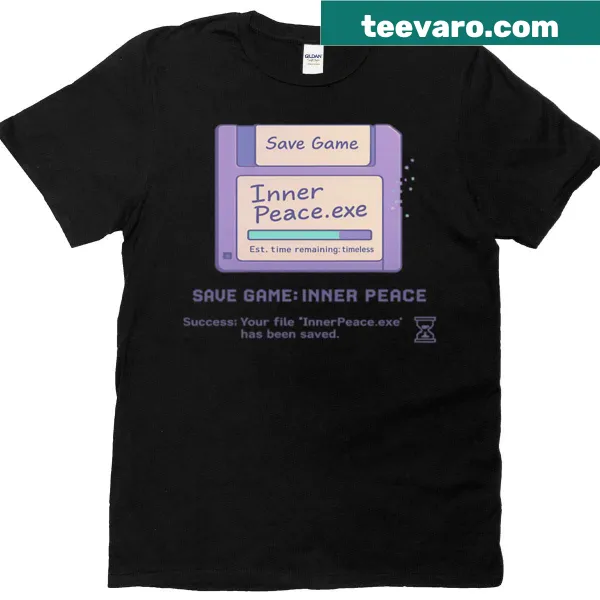 Mindfulness-themed T-shirt featuring a playful print about living in the moment