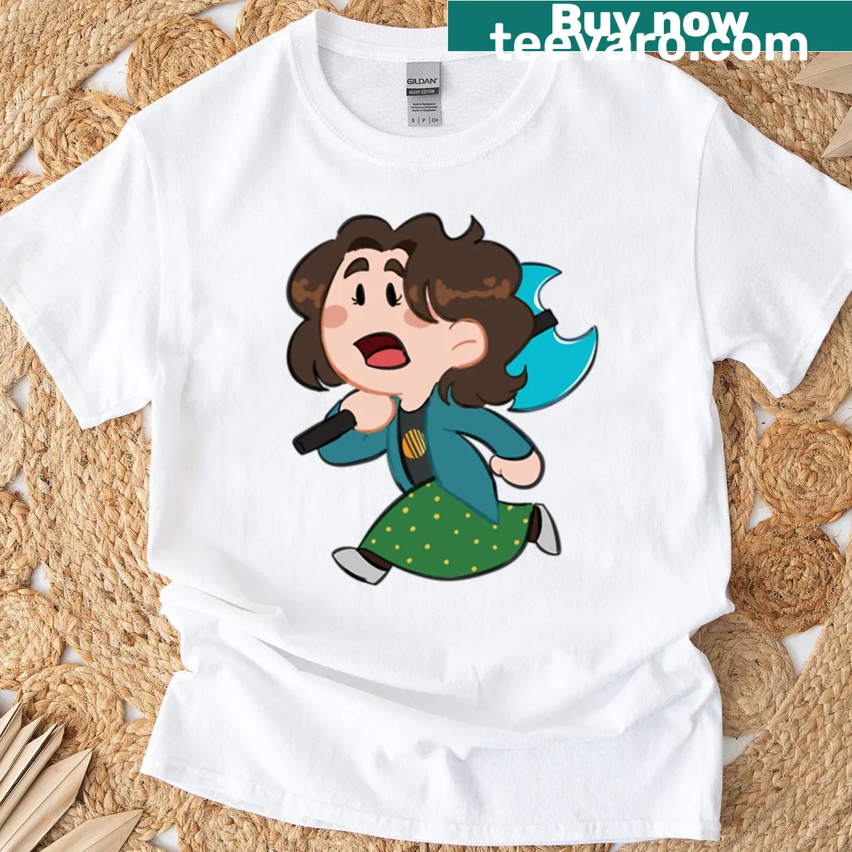 Minecraft Movie Natalie character design T-shirt — on a men's t-shirt