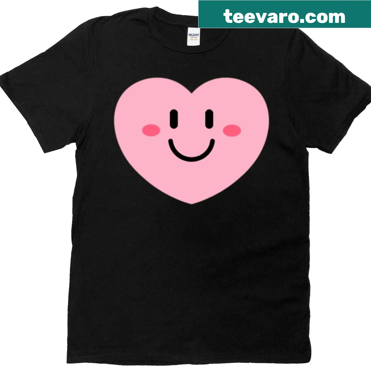 Oversized T-shirt with a pink heart design — on a men's t-shirt