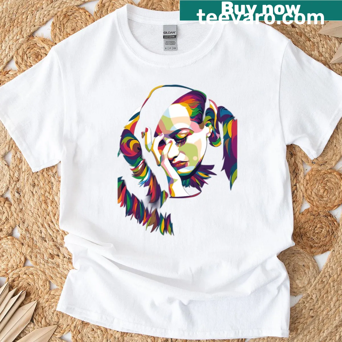 Pop Art T-shirt featuring an image of Joan Crawford — on a men's t-shirt