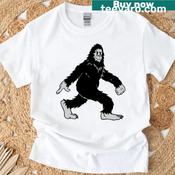 T-shirt featuring a playful Sasquatch graphic design