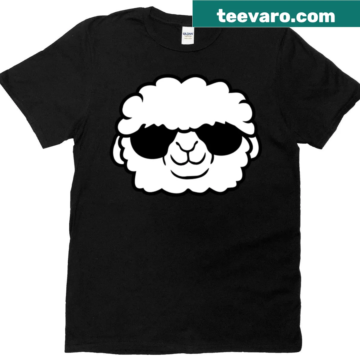 Cute cartoon lamb with sunglasses T-shirt for fun occasions — on a men's t-shirt