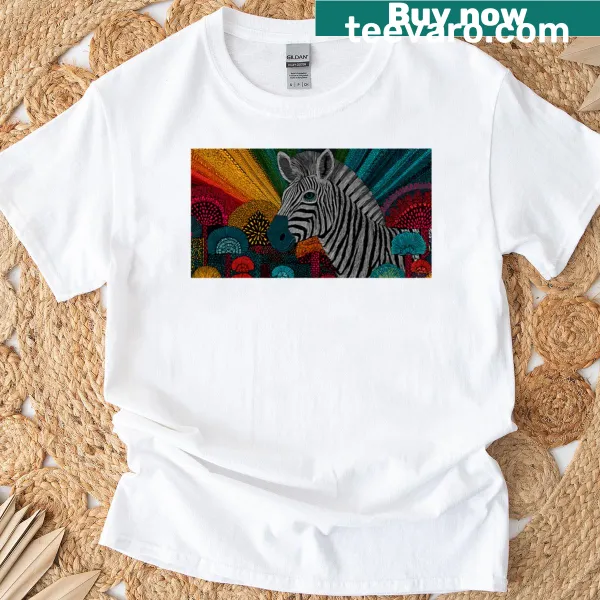 Minimalist silhouette of a zebra on T-shirt