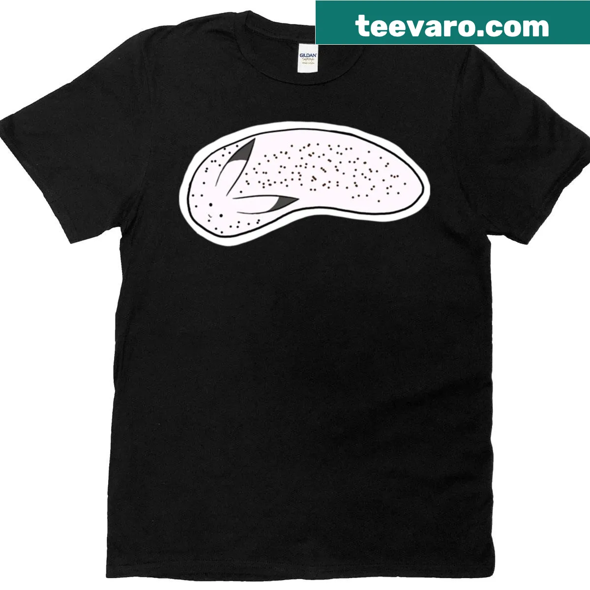 Oversized tee with a cartoon bunny and sea slug graphic — on a men's t-shirt