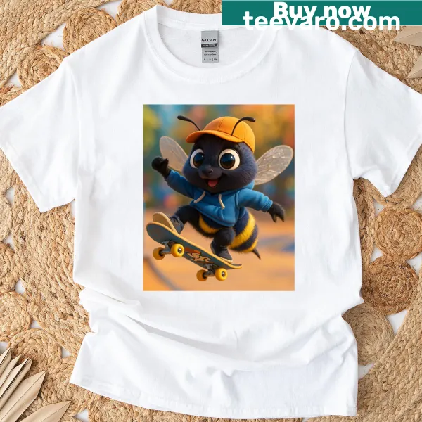 T-shirt featuring a lively skater Southeastern Blueberry Bee