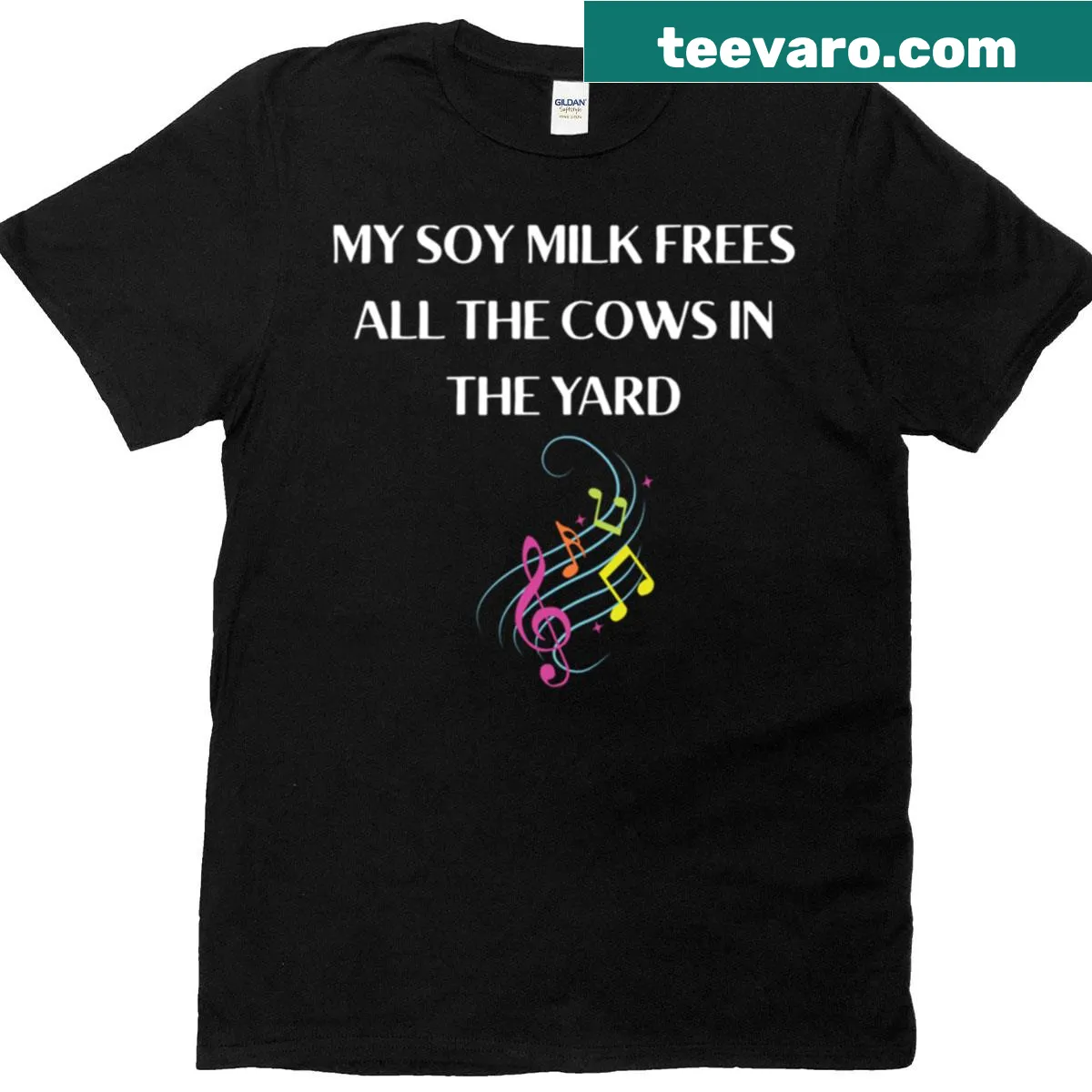 Humorous vegan quote graphic on a t-shirt — on a men's t-shirt