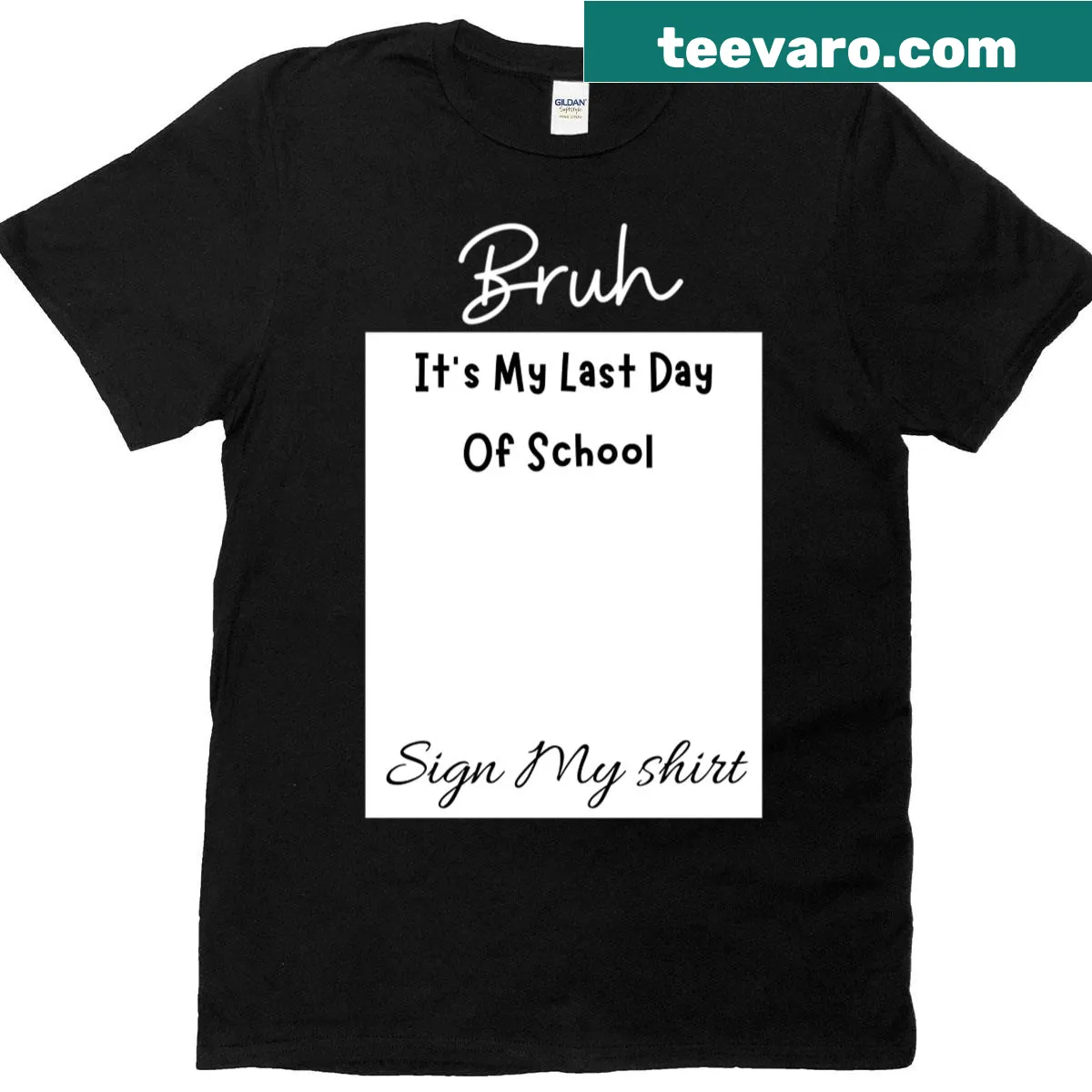 Typographic t-shirt for students celebrating the last day of school — on a men's t-shirt