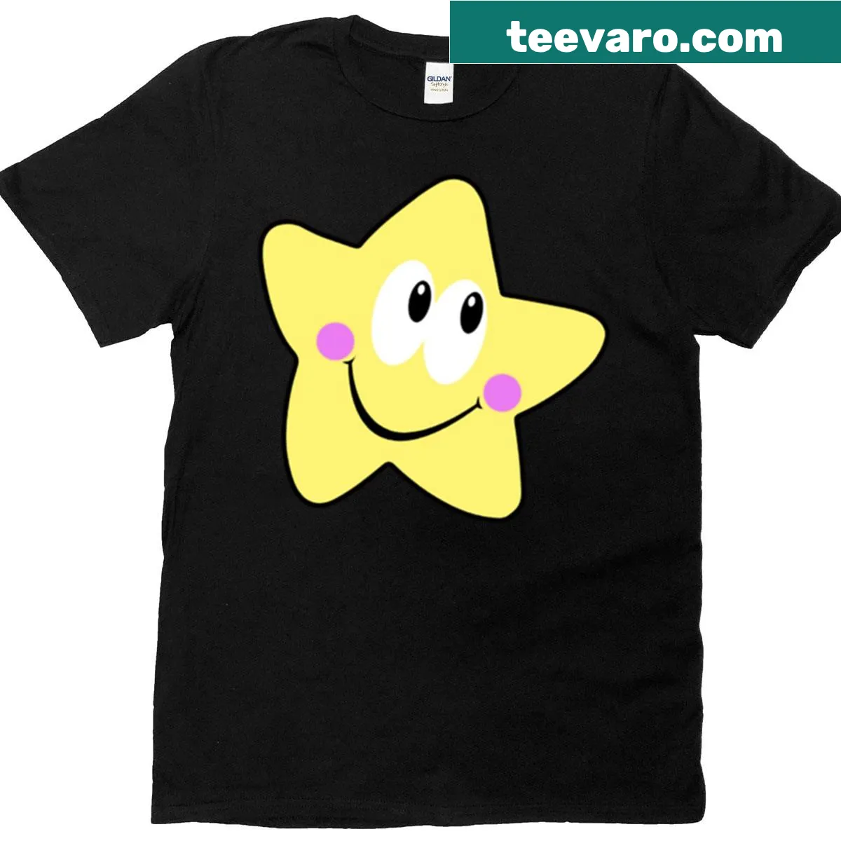 T-shirt featuring cute star illustrations — on a men's t-shirt