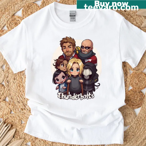 Vintage comic style T-shirt with fan art of thunderbolts and lightning.