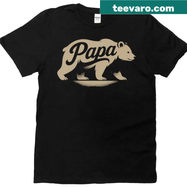 Vintage Papa Bear design T-shirt for dads