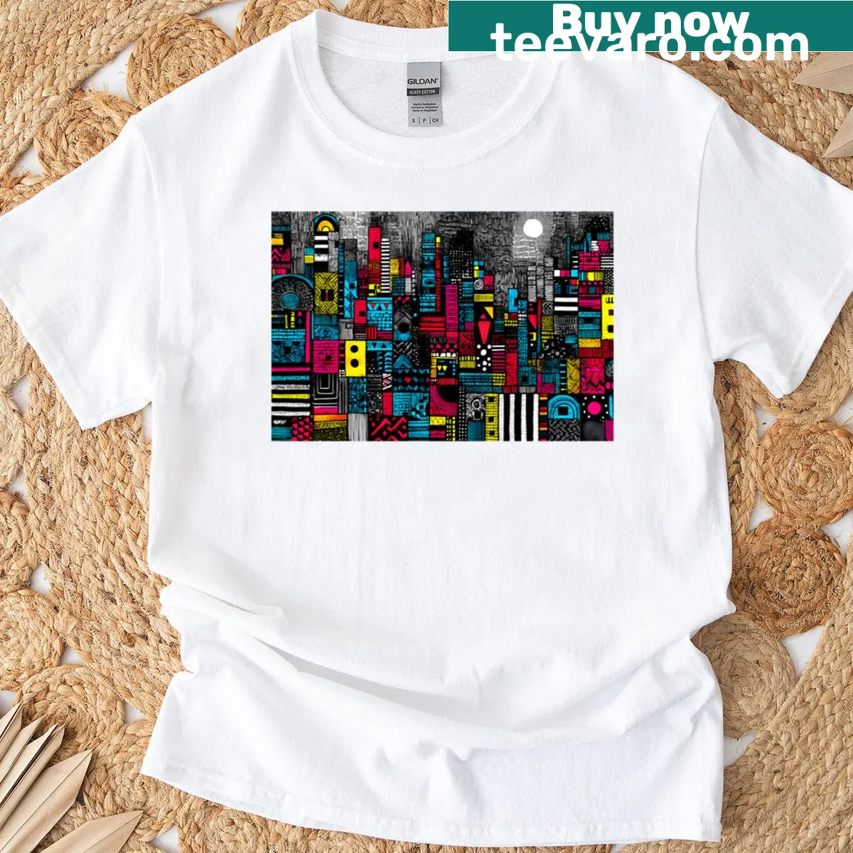 T-shirt with abstract typography 'Vision In The Faded Map' — on a men's t-shirt