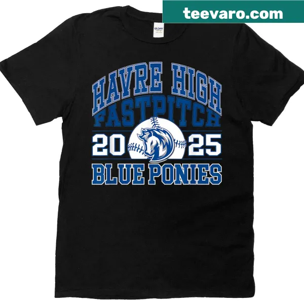 Havre High School Blue Pony Fastpitch T-shirt design