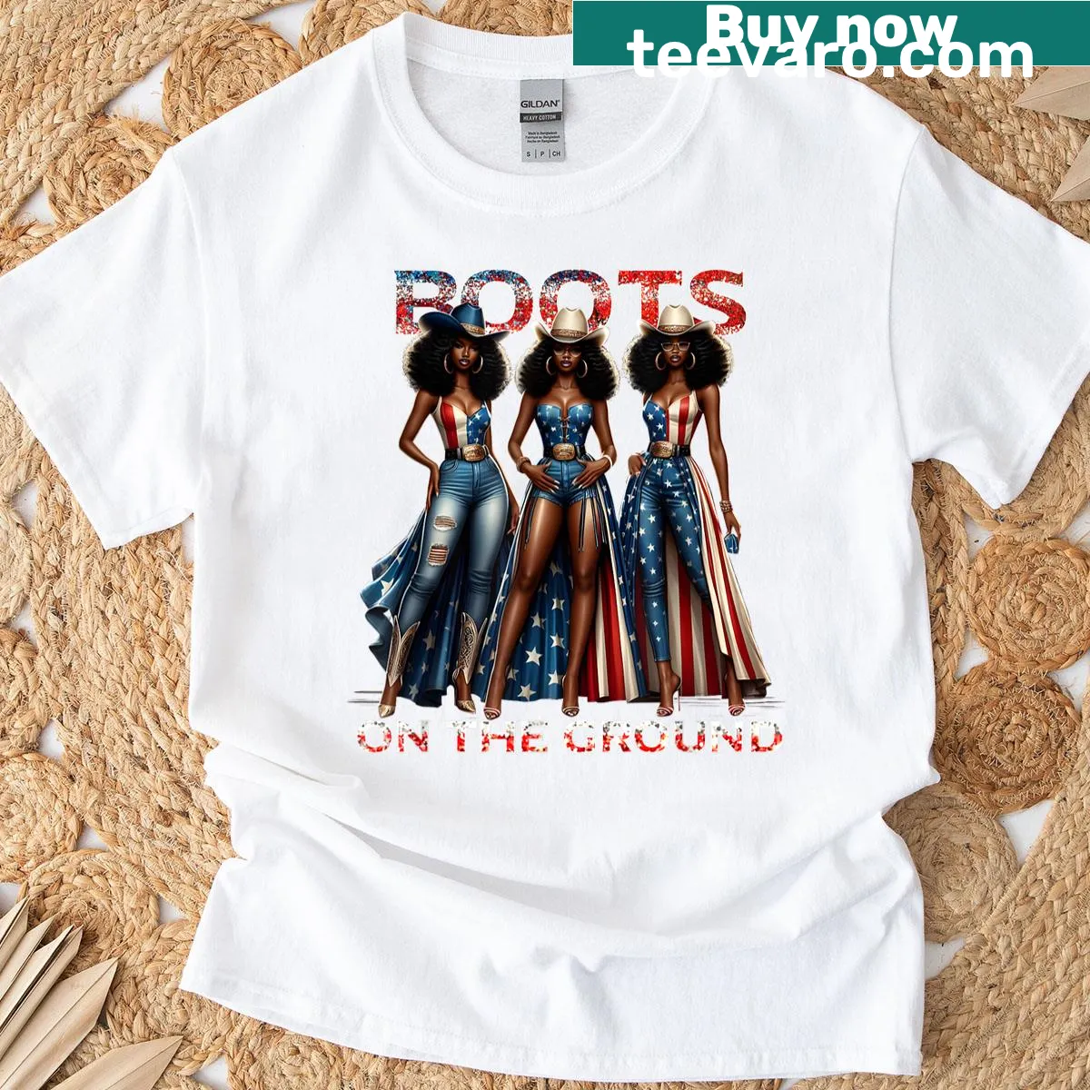 Cowgirl-themed T-shirt with 'All American Girl' text in bold typography — on a men's t-shirt