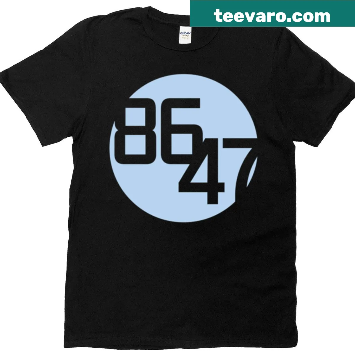 Light blue dotted t-shirt with a playful design — on a men's t-shirt