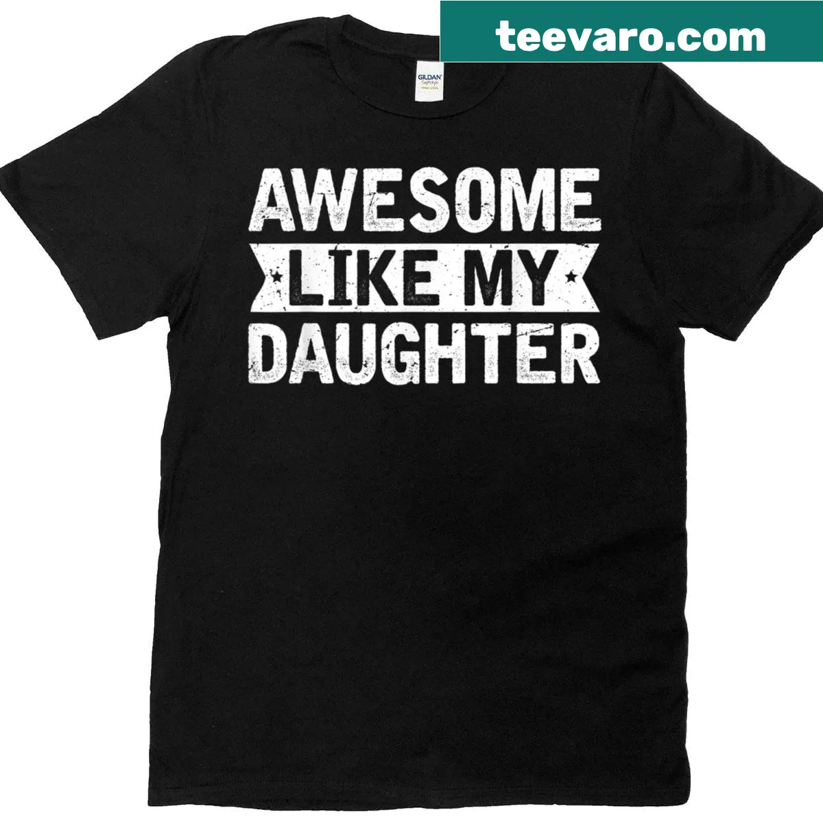 Funny Father’s Day T-shirt with the phrase 'Awesome Like My Daughter' — on a men's t-shirt