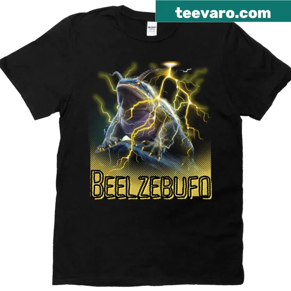 T-shirt featuring an illustration of Beelzebufo, the giant prehistoric frog