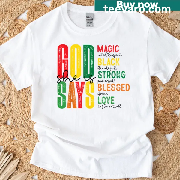 T-shirt honoring Black History Month and Juneteenth with meaningful symbols.