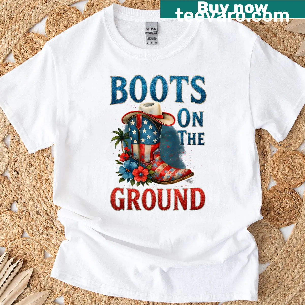Proud t-shirt featuring 'Boots On The Ground' celebrating cowgirl culture — on a men's t-shirt