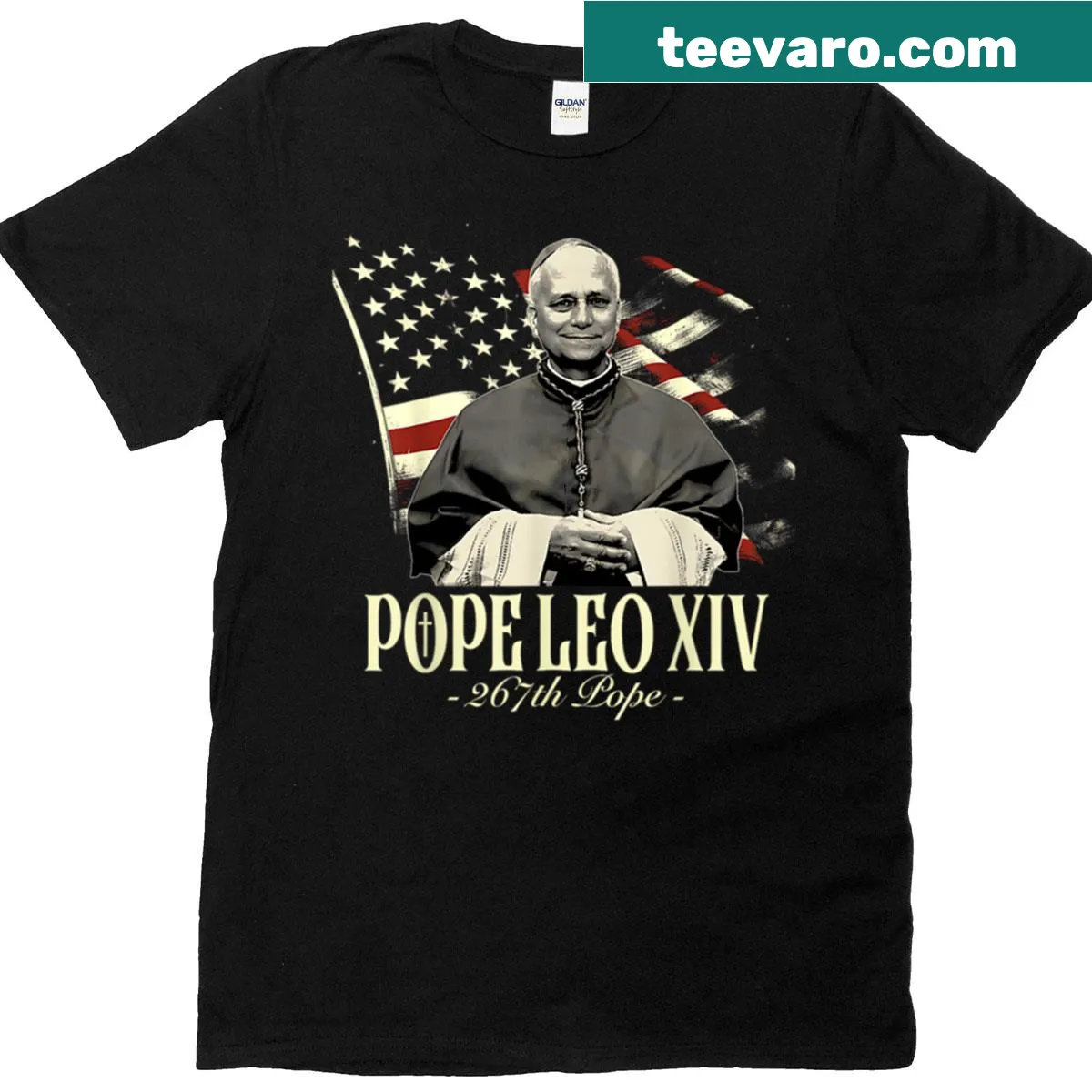 Emblematic T-shirt honoring Cardinal Prevost and Pope Leo XIV — on a men's t-shirt