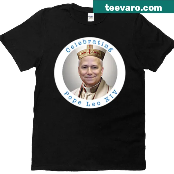 Inspirational t-shirt celebrating Pope Leo XIV with elegant typography