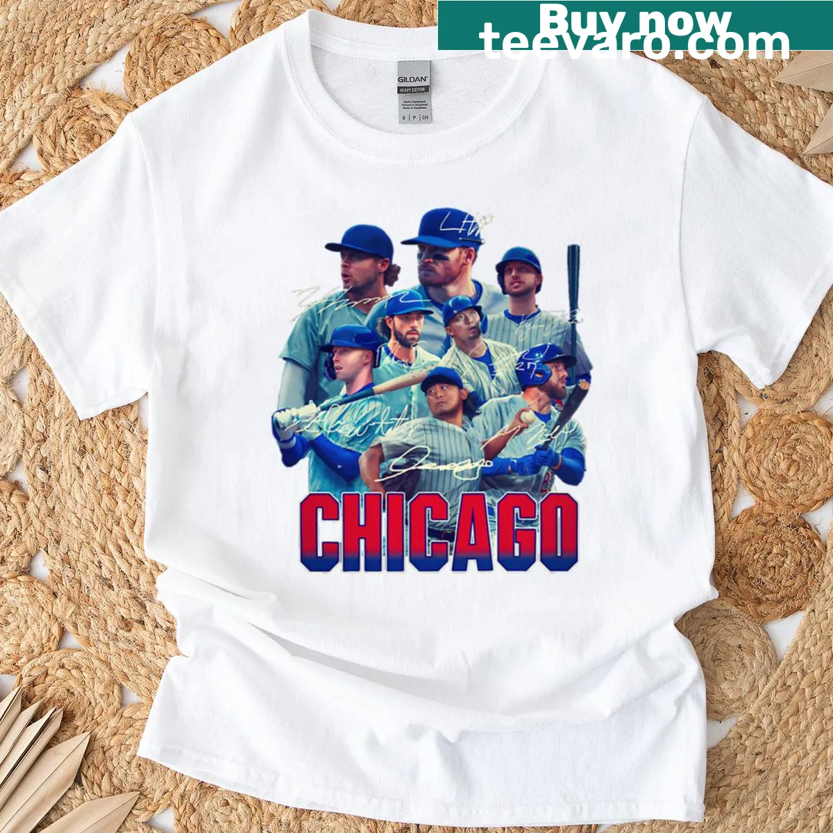 Illustration of the Chicago Cubs players for 2025. — on a men's t-shirt