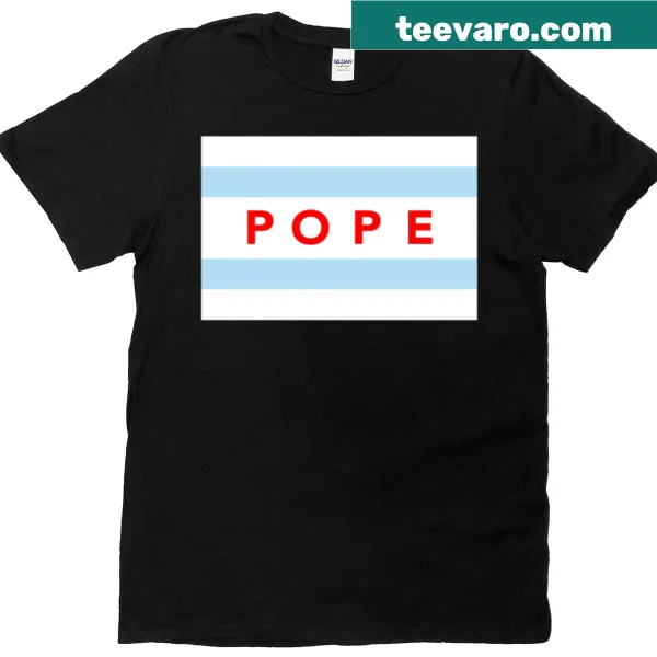 Oversized T-shirt featuring Chicago Pope flag design