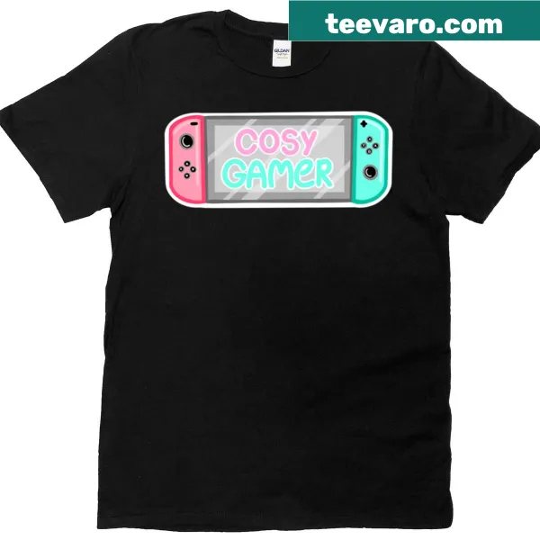 Cozy T-shirt designed for gamers with playful graphics