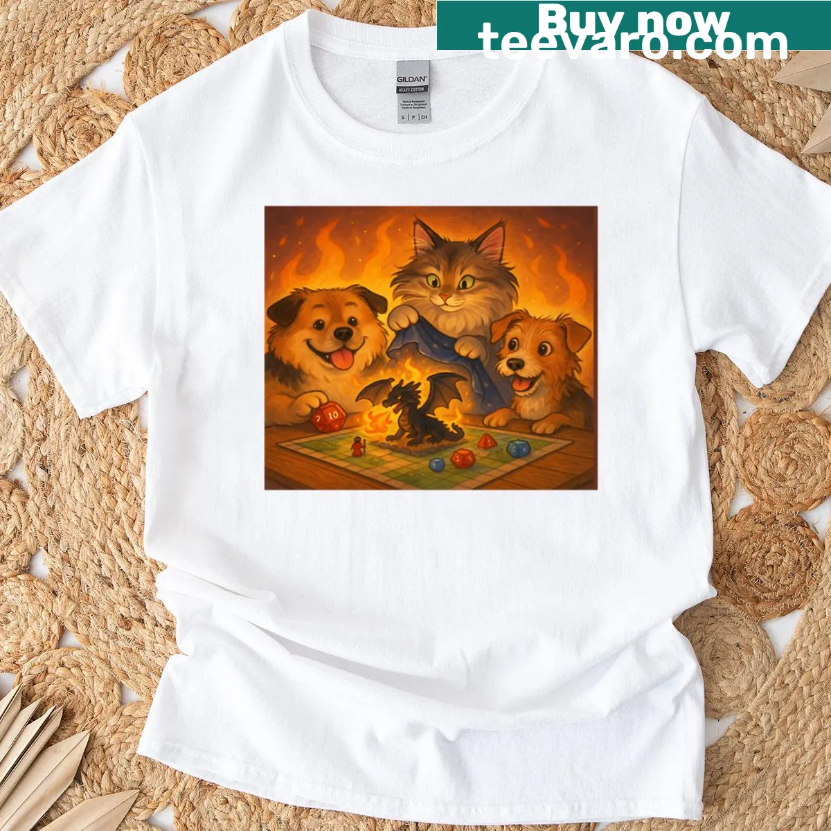 T-shirt with cartoon whiskers graphic and playful text about cats — on a men's t-shirt