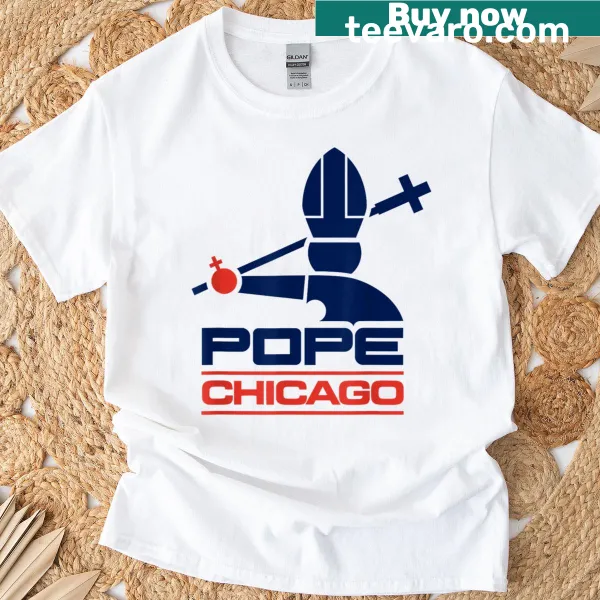 Whimsical T-shirt with 'Baseball Pope' text and Leo XIV illustration