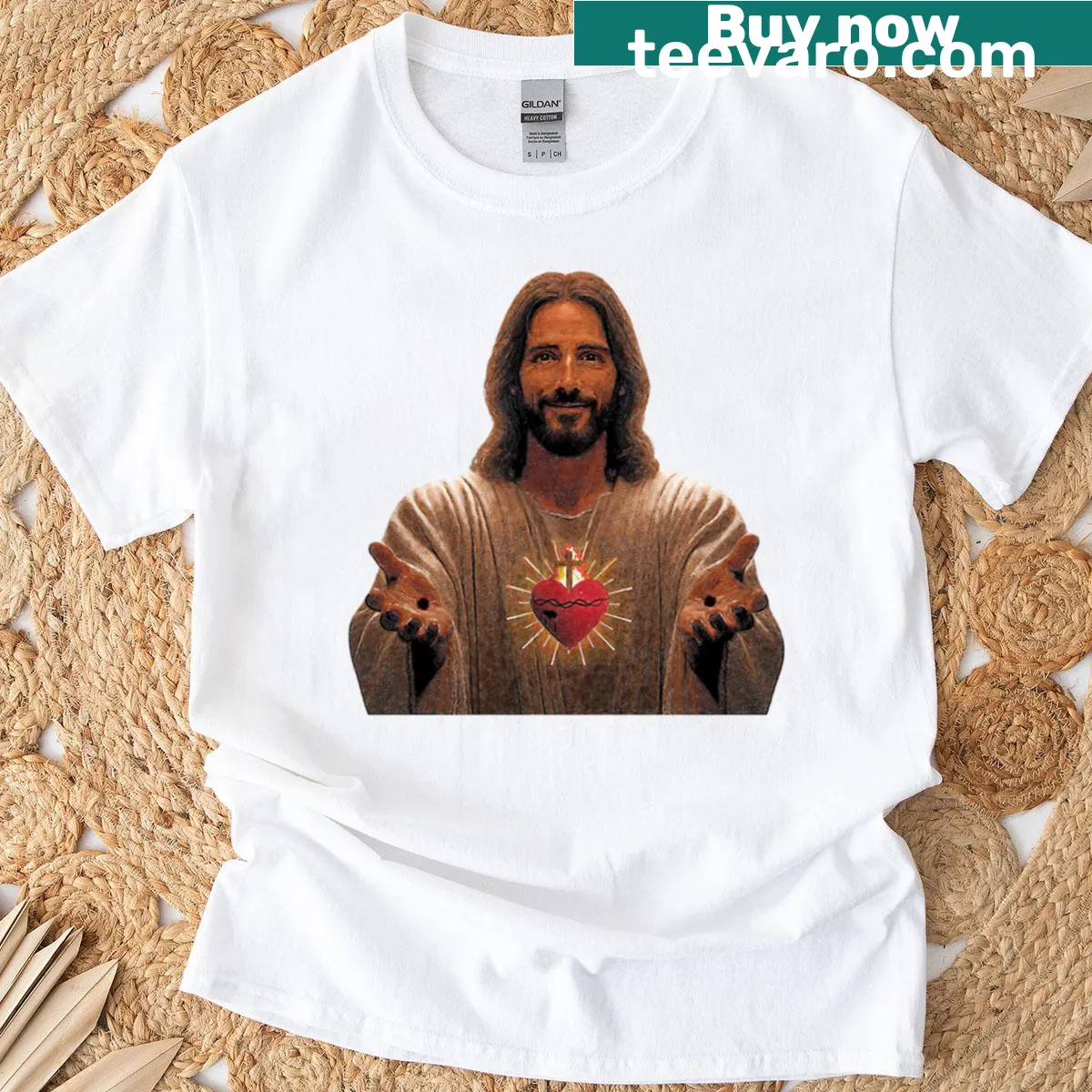 Illustration of symbols representing divine love and faith. — on a men's t-shirt