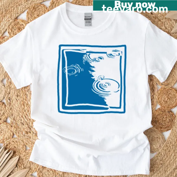 Bold typography design reading "Drops" on a simple T-shirt.