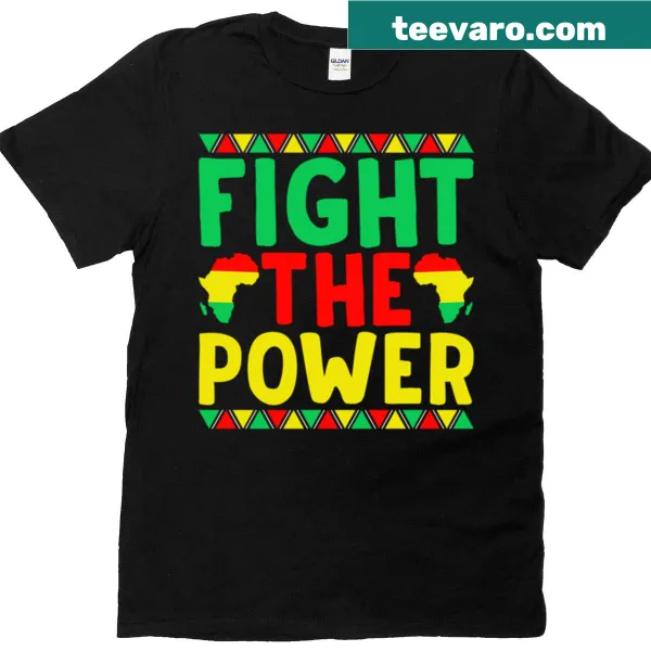 T-shirt with 'Fight The Power' text for Juneteenth