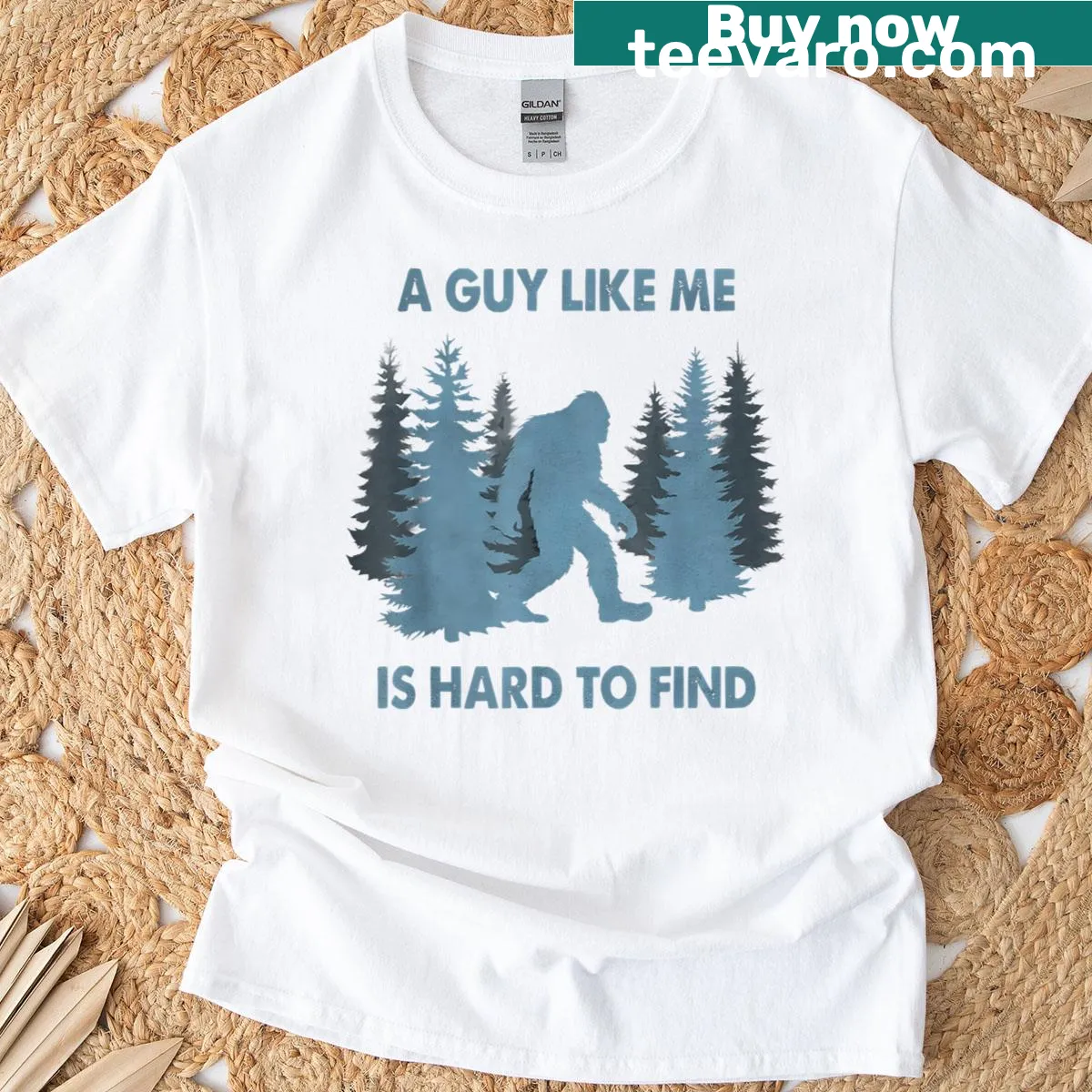 Humorous Bigfoot T-shirt with funny typography about finding Bigfoot. — on a men's t-shirt