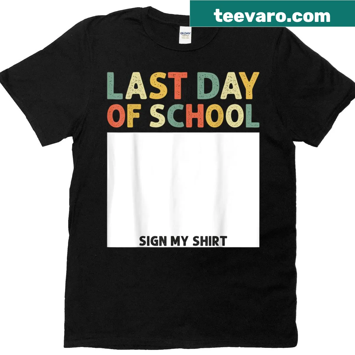 Funny graduation t-shirt requesting signatures from classmates — on a men's t-shirt