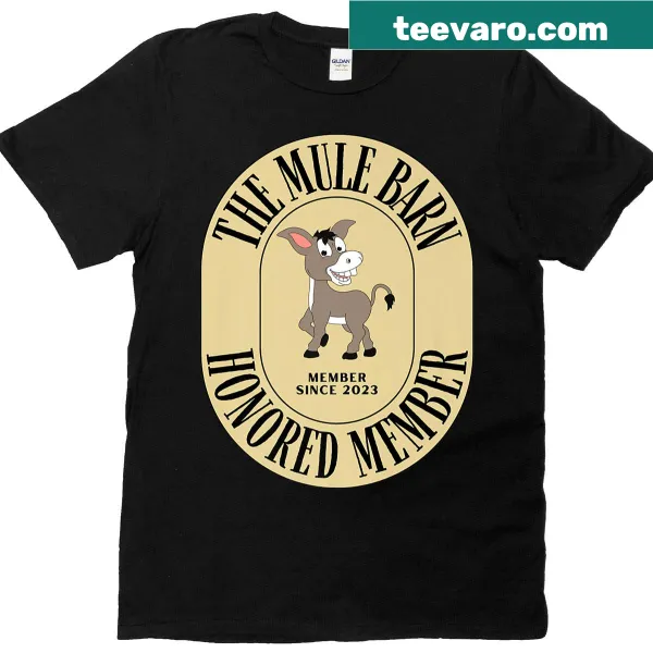 Vintage-style T-shirt with a mule illustration and 'Honored Member' text for Donkey Club.