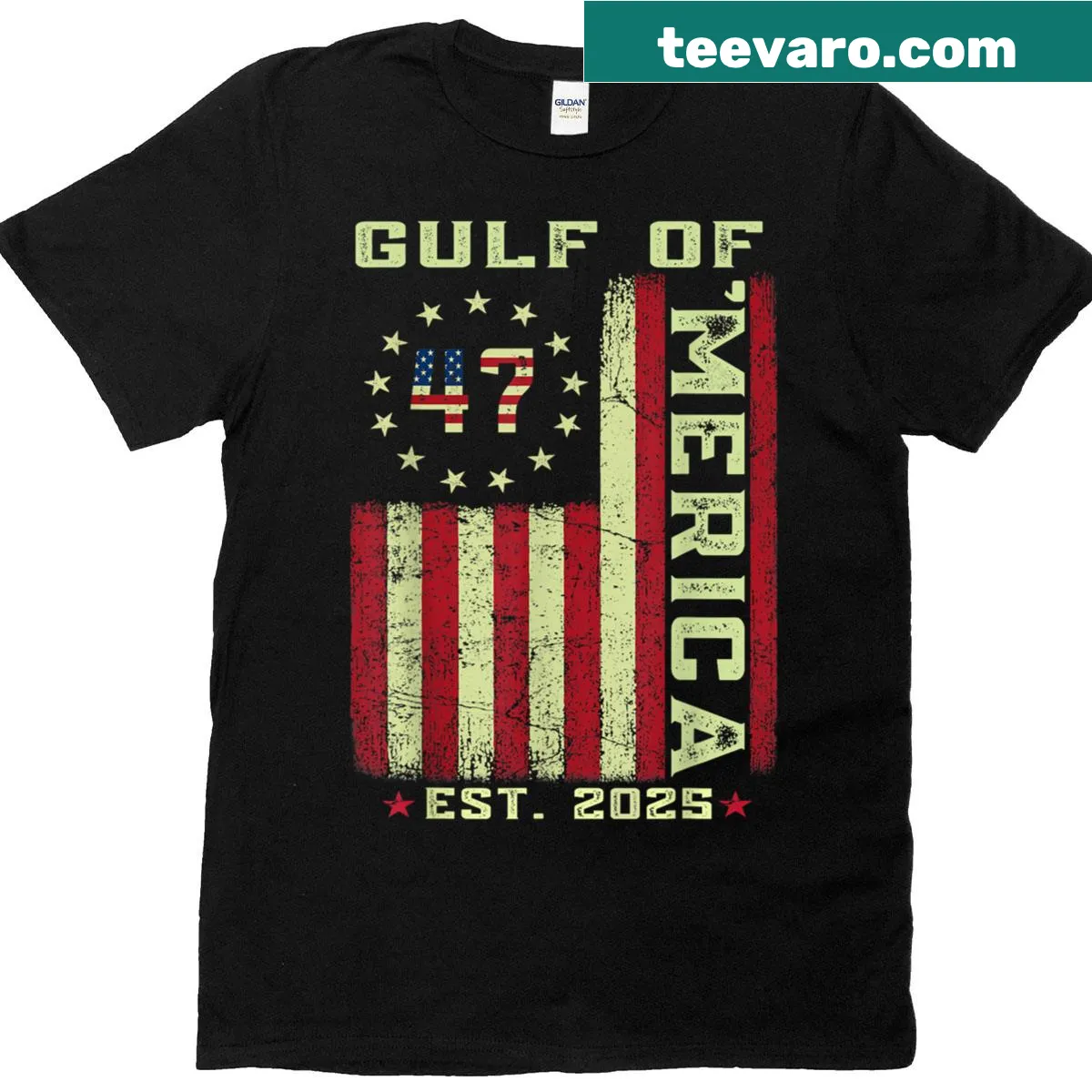 Patriotic t-shirt featuring the US flag design — on a men's t-shirt